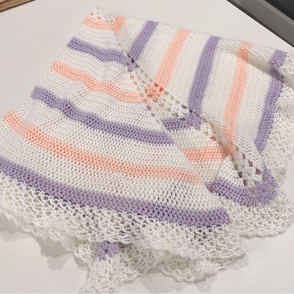 10 for $20 - ONE OF A KIND VINTAGE Beautiful Handmade Pastel Baby Blanket